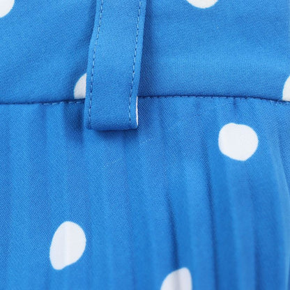 Balenciaga 2020 622280 Dotted Asymmetrical Pleated Skirt Blue 36 Made In Italy