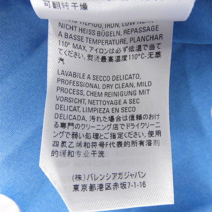 Balenciaga 2020 622280 Dotted Asymmetrical Pleated Skirt Blue 36 Made In Italy