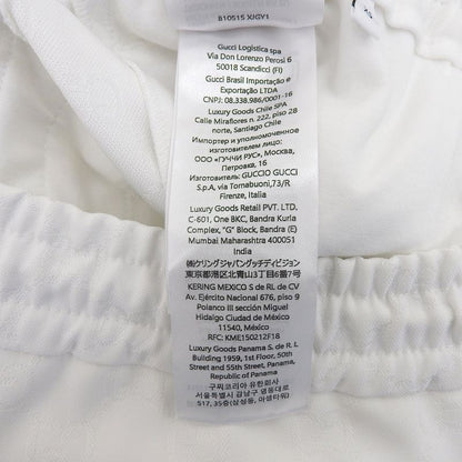 Gucci 810515 GG Jacquard Pants Zip Hem Web Line White XS Genuine