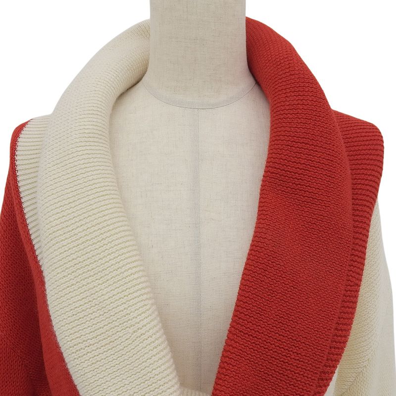 Gucci 727145 Wool Bicolor Volume Neck Knit Top With Belt Red White M Made In