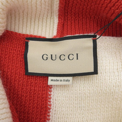 Gucci 727145 Wool Bicolor Volume Neck Knit Top With Belt Red White M Made In