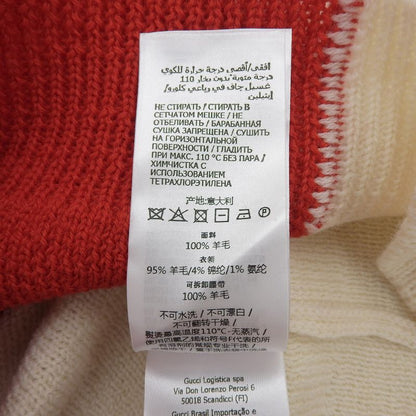 Gucci 727145 Wool Bicolor Volume Neck Knit Top With Belt Red White M Made In