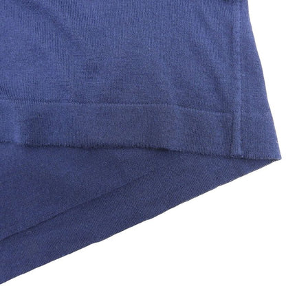 Hermes 100% Cotton H Pattern Crew Neck Short Sleeve T-shirt Cut And Sewn Navy