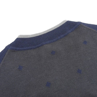 Hermes 2022 Court Harness Cashmere Silk Short Sleeves Knit Navy Gray 36 Made