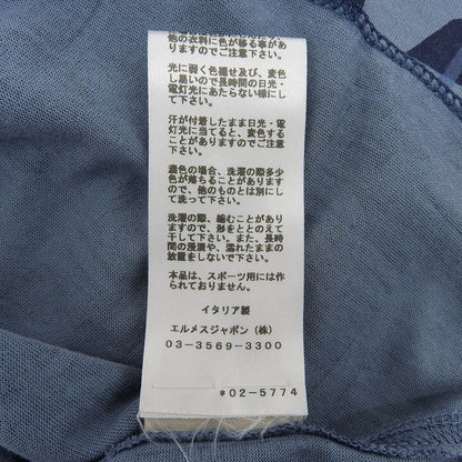 Hermes 100% Cotton Horse Allover Pattern Show Sleeve Short Sleeve T-shirt Navy