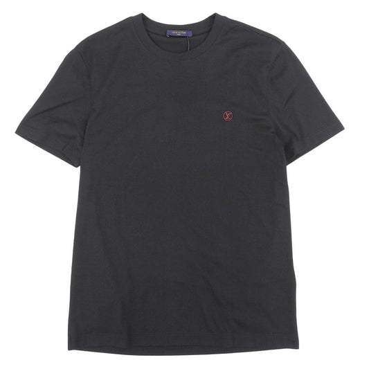 Louis Vuitton 100% Cotton LV Circle Logo Embroidery Short Sleeve T-shirt Black