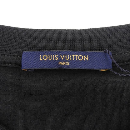 Louis Vuitton 100% Cotton LV Circle Logo Embroidery Short Sleeve T-shirt Black