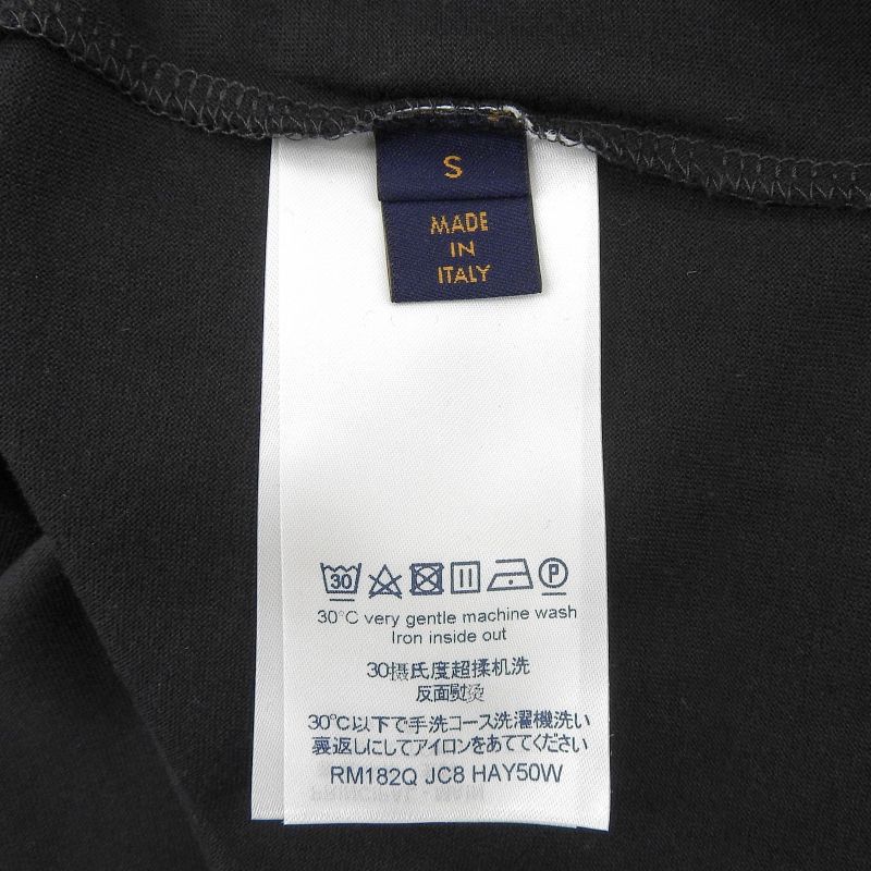 Louis Vuitton 100% Cotton LV Circle Logo Embroidery Short Sleeve T-shirt Black