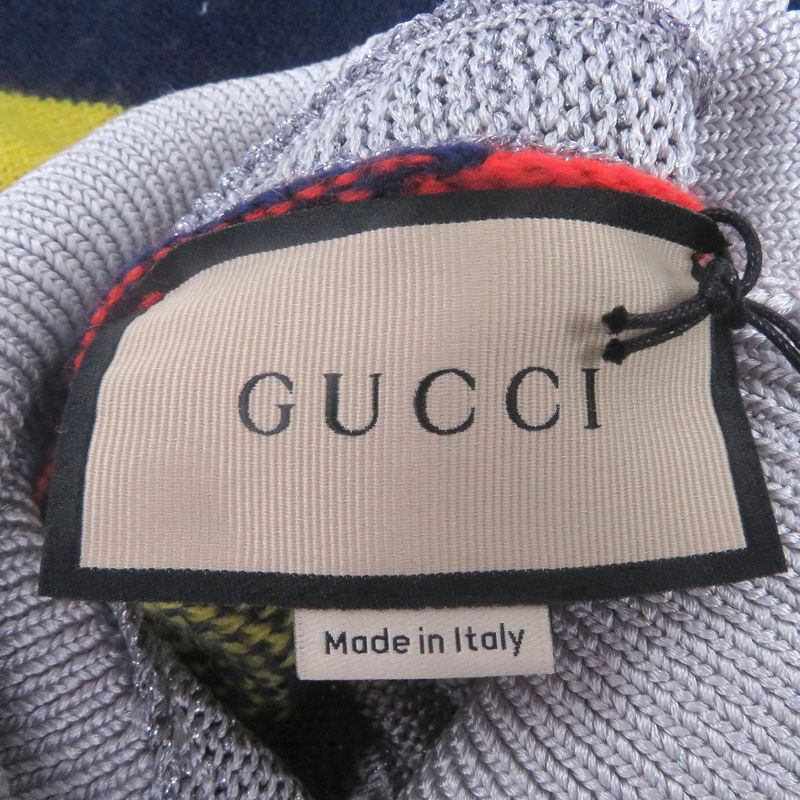 Gucci 23SS 724770 Turtleneck Docking Design Long Sleeve Knit Sweater Multicolor