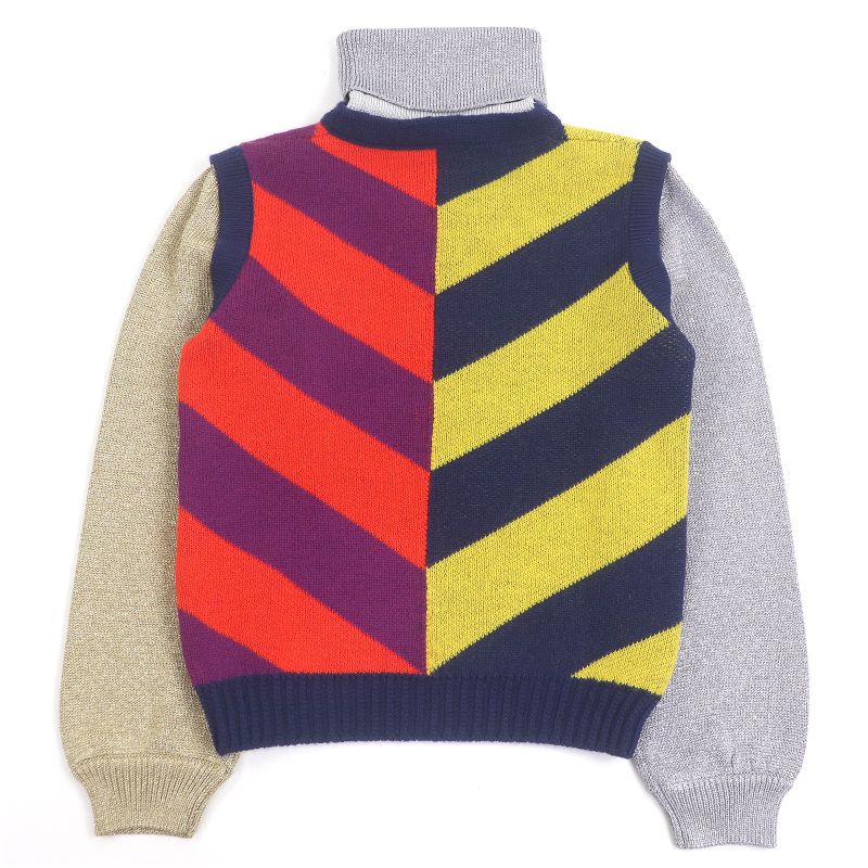 Gucci 23SS 724770 Turtleneck Docking Design Long Sleeve Knit Sweater Multicolor