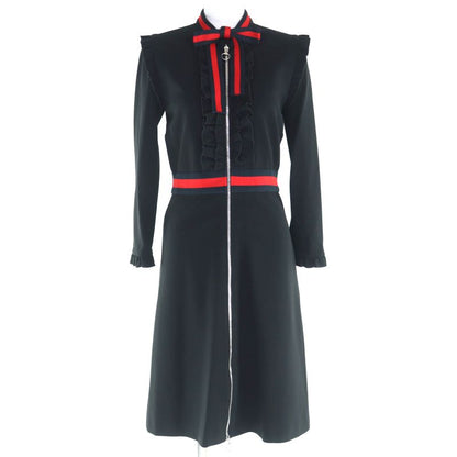 Gucci 457032 Web Trim Short A-line Long Sleeve Plain Office Style Dress/dress
