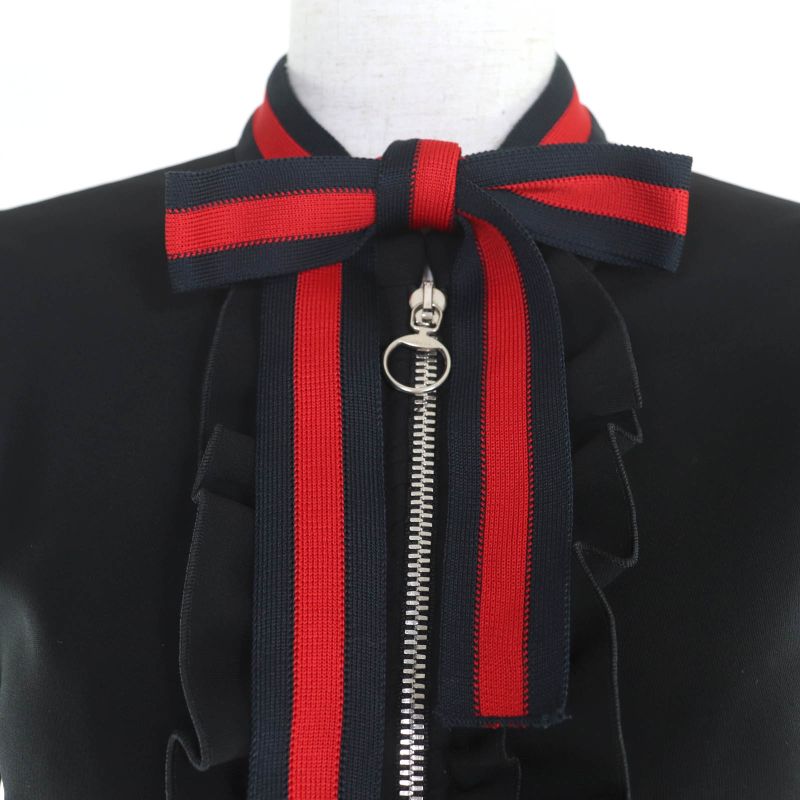 Gucci 457032 Web Trim Short A-line Long Sleeve Plain Office Style Dress/dress