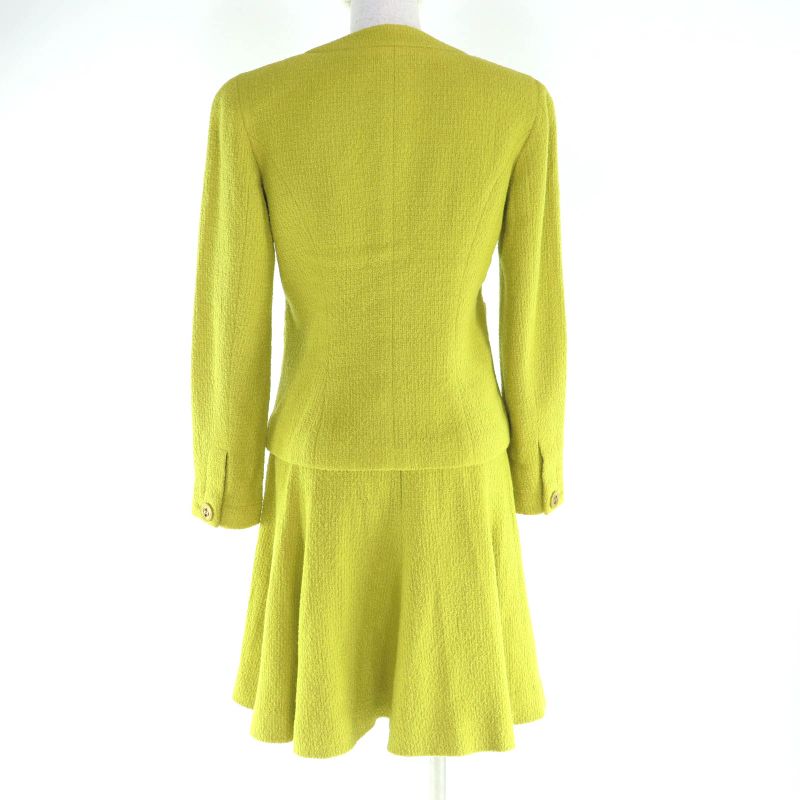 CHANEL Vintage Tweed Jacket With Coco Mark Buttons + Flared Skirt Setup