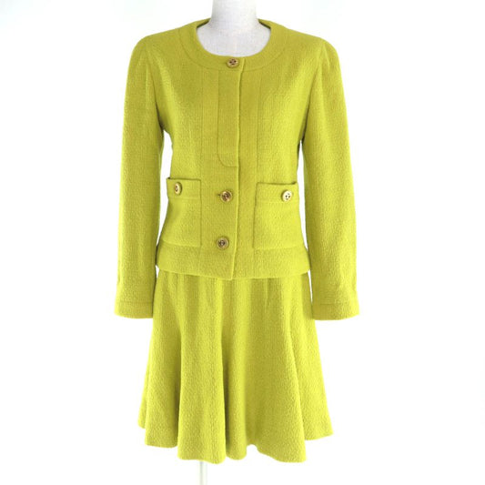 CHANEL Vintage Tweed Jacket With Coco Mark Buttons + Flared Skirt Setup