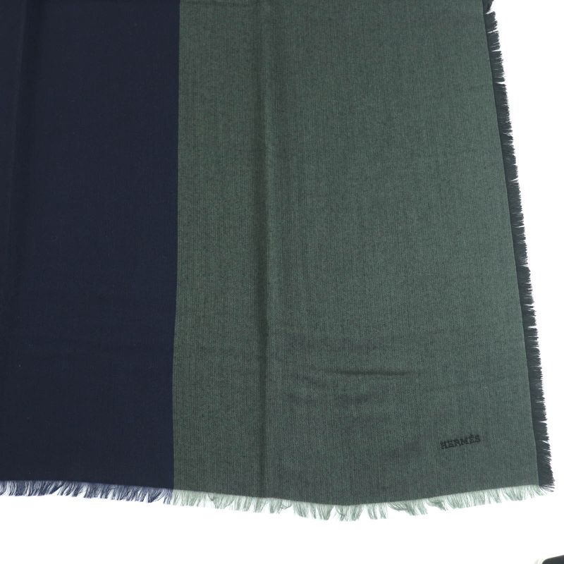 Hermes H583697 Carré 120 Cashmere Silk Blend Rouge/marine/kaki Large Shawl With