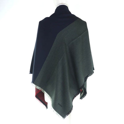 Hermes H583697 Carré 120 Cashmere Silk Blend Rouge/marine/kaki Large Shawl With