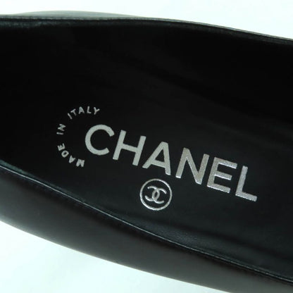 CHANEL 23S G40154 Lambskin Coco Embroidered Matelasse Plain Toe Leather Pumps