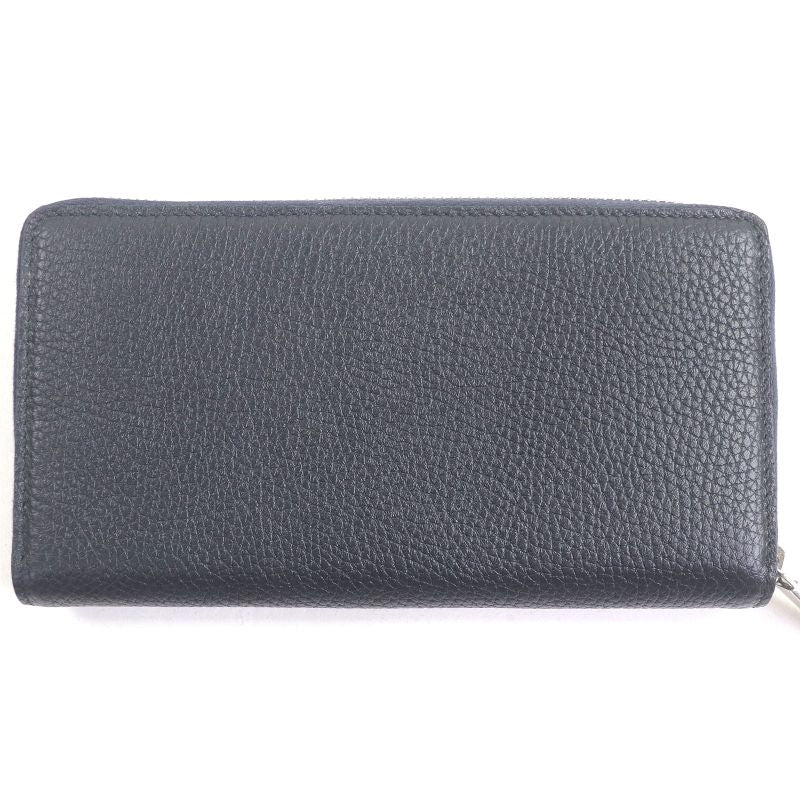 Gucci 771154 Leather Zip Around Wallet Long Wallet Navy Beige With Box And