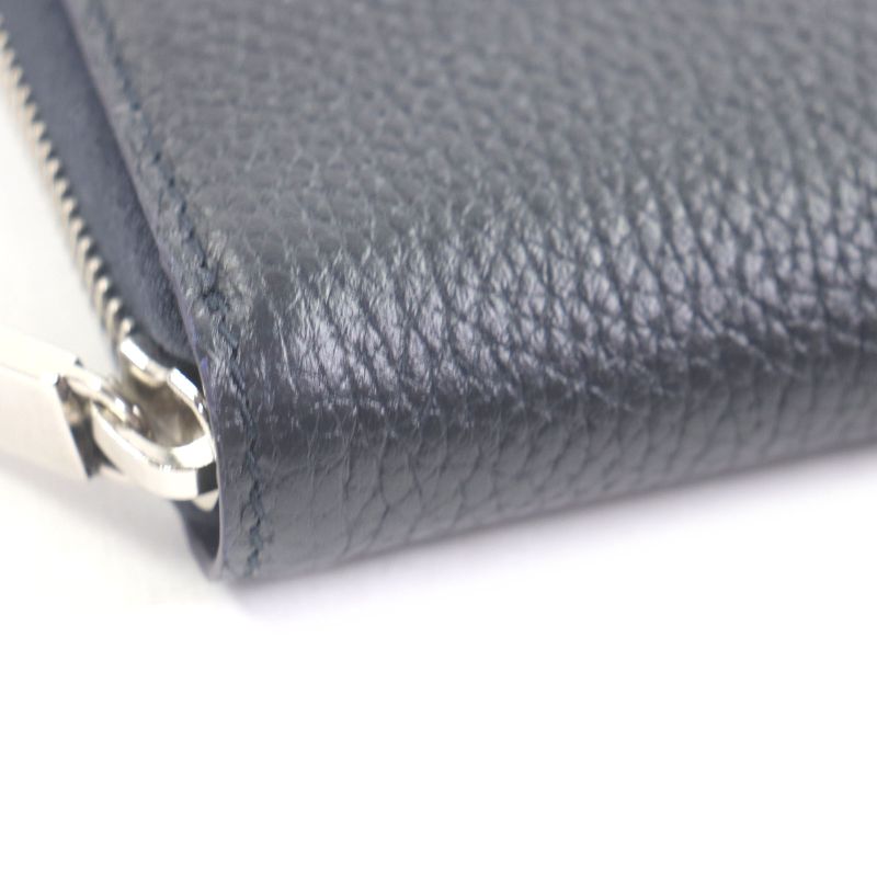 Gucci 771154 Leather Zip Around Wallet Long Wallet Navy Beige With Box And