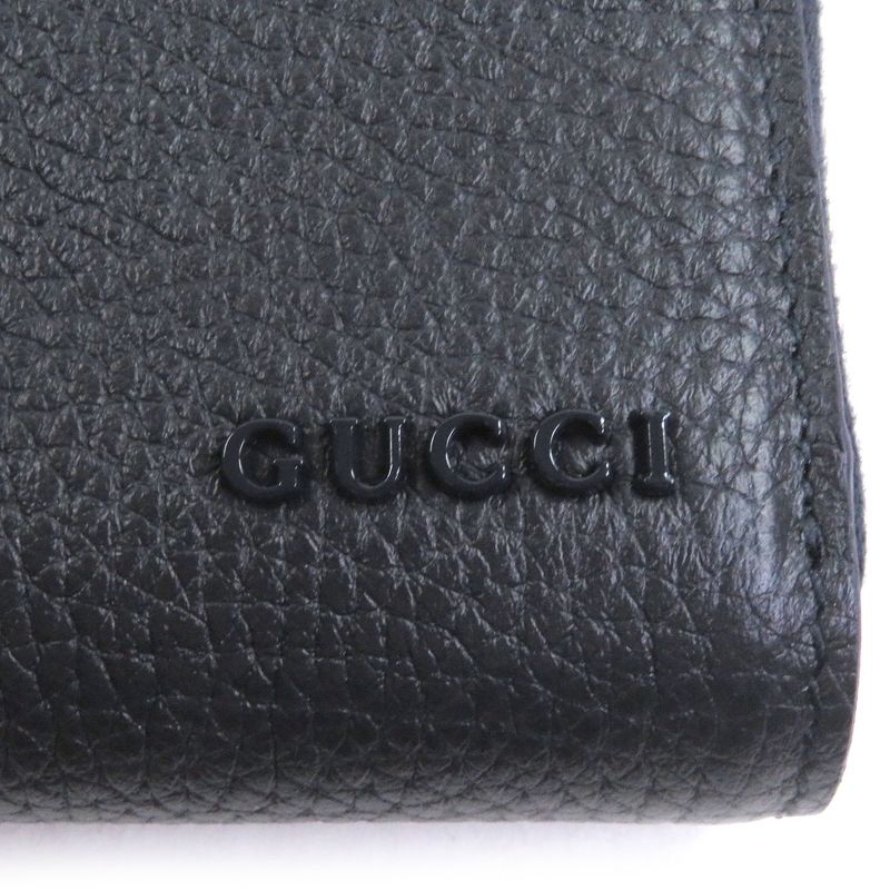 Gucci 771154 Leather Zip Around Wallet Long Wallet Navy Beige With Box And