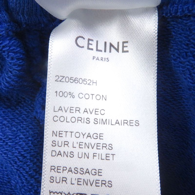 Celine 2z056052h 100% Cotton Logo Print Sweatpants Jogger Pants Blue L Made In