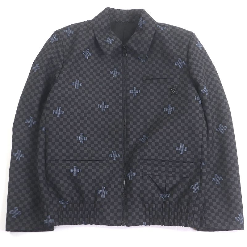 Louis Vuitton 23SS Jet Pocket Jumper Damier Cross LV Logo Hardware Blouson