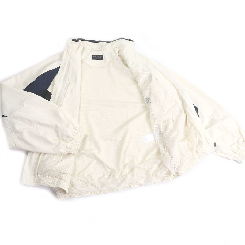 Balenciaga 23SS 746483 Sport Icon Track Blouson Jacket Ivory S Made In Italy