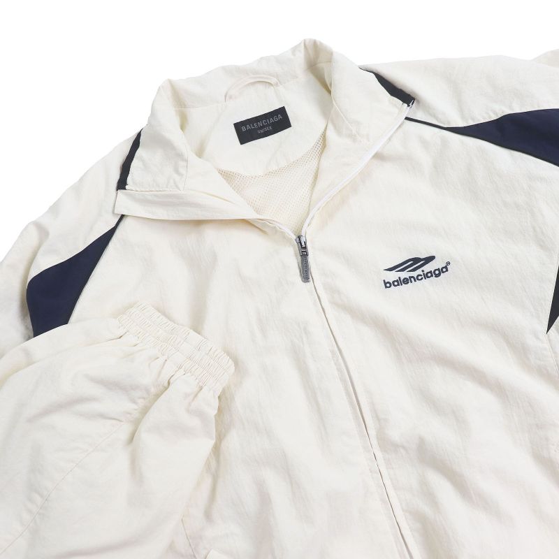Balenciaga 23SS 746483 Sport Icon Track Blouson Jacket Ivory S Made In Italy