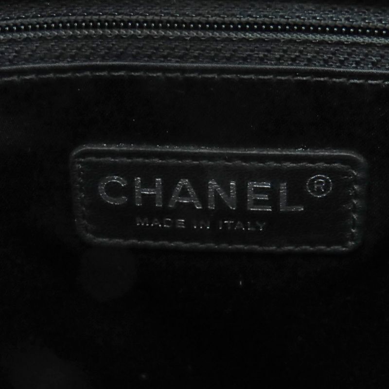 CHANEL A50995 Matelasse Coco Mark Caviar Skin GST Tote Bag Black With Silver