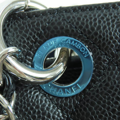 CHANEL A50995 Matelasse Coco Mark Caviar Skin GST Tote Bag Black With Silver