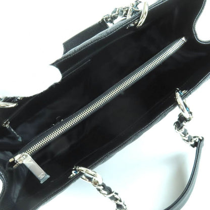 CHANEL A50995 Matelasse Coco Mark Caviar Skin GST Tote Bag Black With Silver