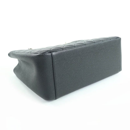 CHANEL A50995 Matelasse Coco Mark Caviar Skin GST Tote Bag Black With Silver