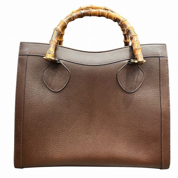 Gucci Bamboo Diana 002-8260 Brown Leather Bag Handbag Women