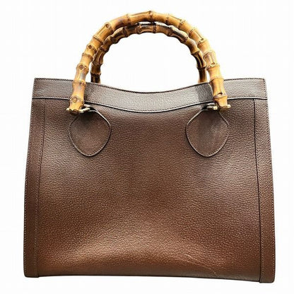 Gucci Bamboo Diana 002-8260 Brown Leather Bag Handbag Women