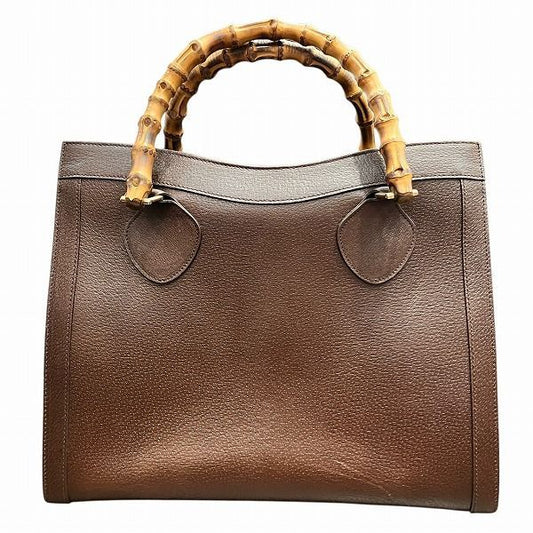 Gucci Bamboo Diana 002-8260 Brown Leather Bag Handbag Women