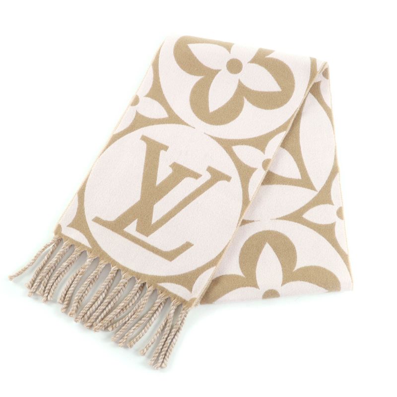 Louis Vuitton 2024 M79213 Flight Mode Scarf LV Medallion Wool Beige/rose