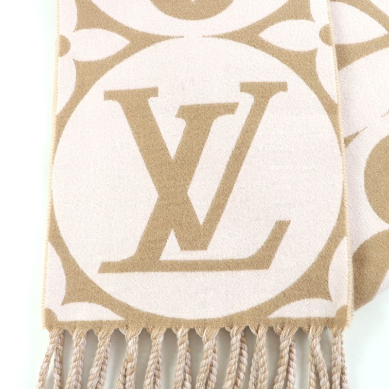 Louis Vuitton 2024 M79213 Flight Mode Scarf LV Medallion Wool Beige/rose