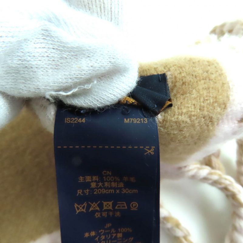 Louis Vuitton 2024 M79213 Flight Mode Scarf LV Medallion Wool Beige/rose