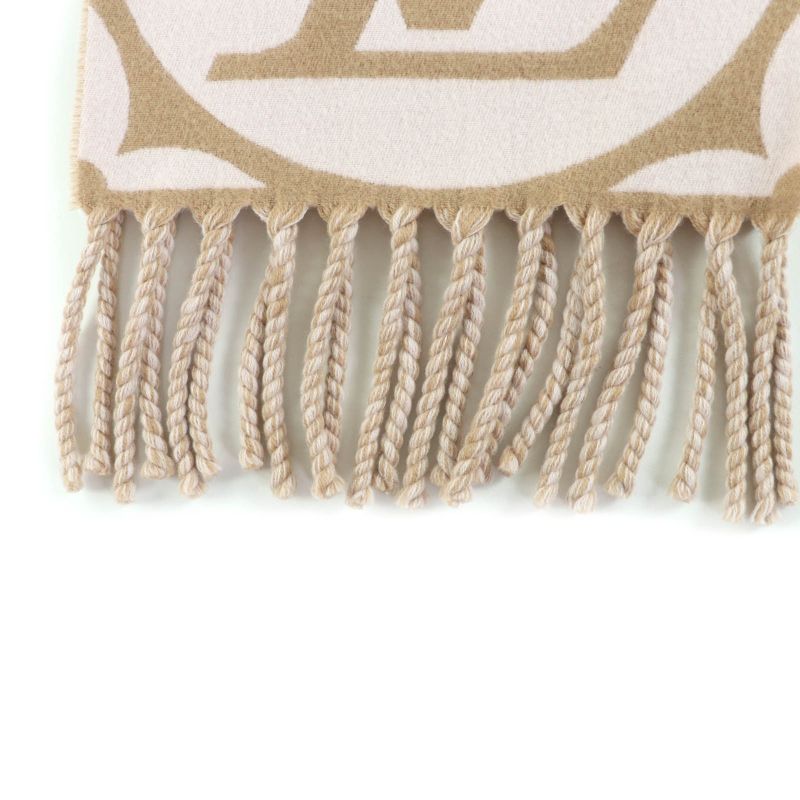 Louis Vuitton 2024 M79213 Flight Mode Scarf LV Medallion Wool Beige/rose