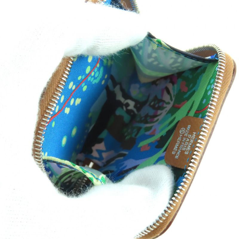 Hermes Azap Compact Mini Silk Quin Gold Vaux Epson Coin Case With W Engraved