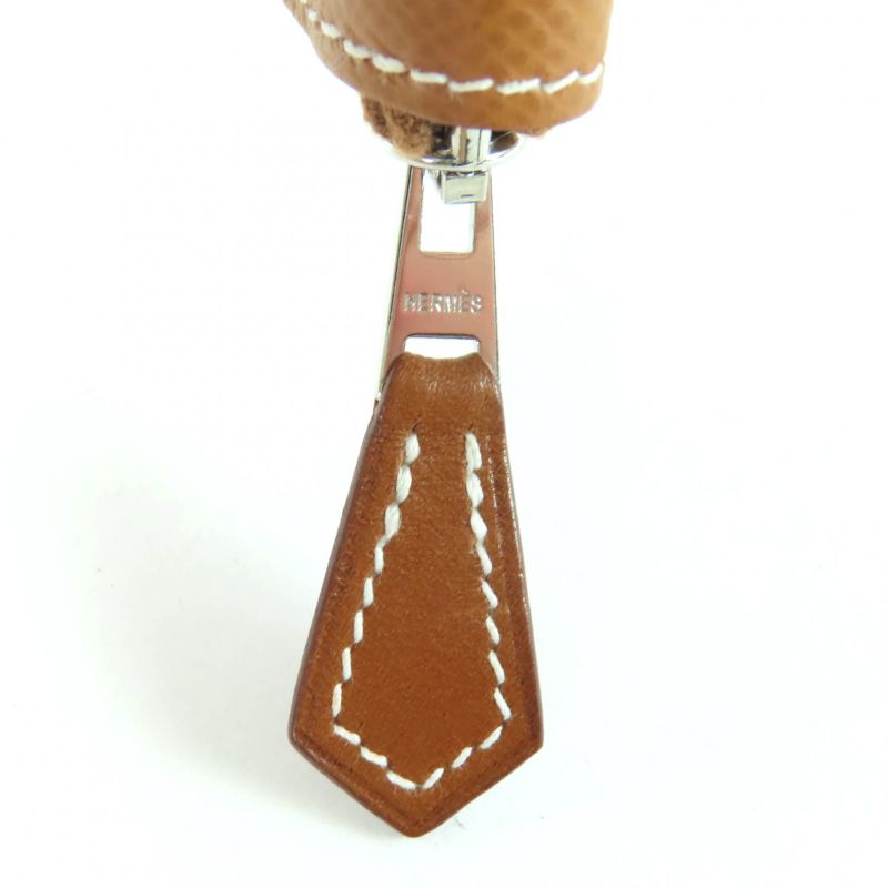 Hermes Azap Compact Mini Silk Quin Gold Vaux Epson Coin Case With W Engraved