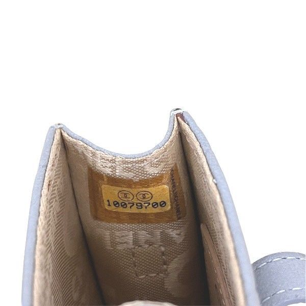 Chanel Coco Mark Lambskin Light Gray Cell Phone Case Branded Accessories Pouch