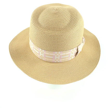 Hermes H251062n Izia H Quilted Natural/aurora Serie Hardware Straw Hat/pepper
