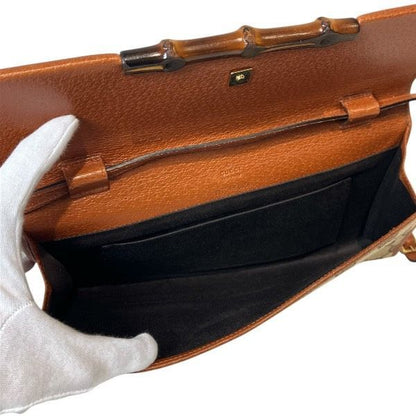 Gucci Bamboo 117594 GG Canvas Bag Shoulder Bag Women