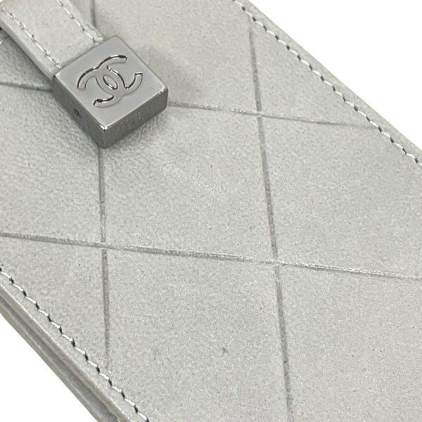 Chanel Coco Mark Lambskin Light Gray Cell Phone Case Branded Accessories Pouch