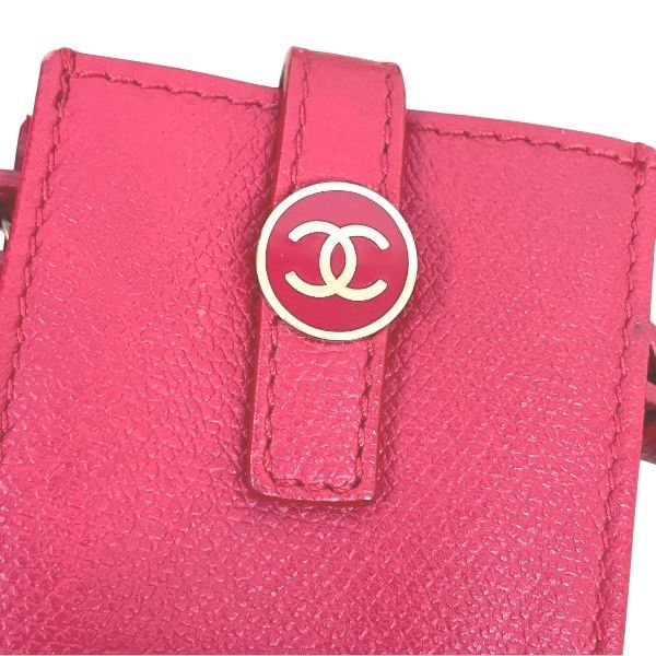 Chanel Coco Mark Caviar Skin Red Cell Phone Case Branded Accessories Pouch
