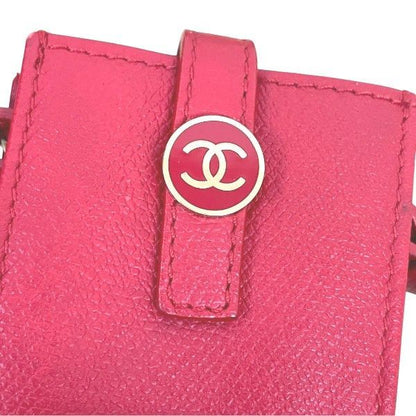 Chanel Coco Mark Caviar Skin Red Cell Phone Case Branded Accessories Pouch