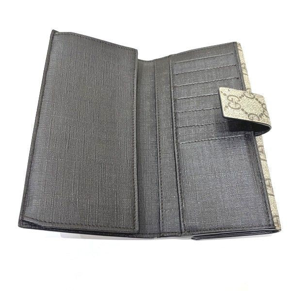 Gucci GG Supreme 212104 W-hook Long Wallet With Charm Trifold Women