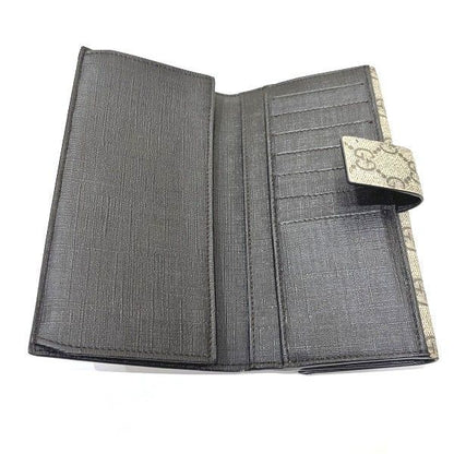 Gucci GG Supreme 212104 W-hook Long Wallet With Charm Trifold Women