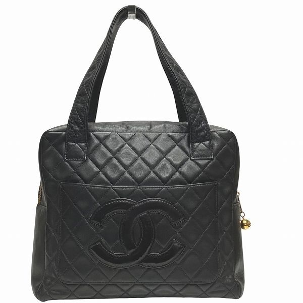 Chanel Matelasse Coco Mark Lambskin Bag Handbag Women